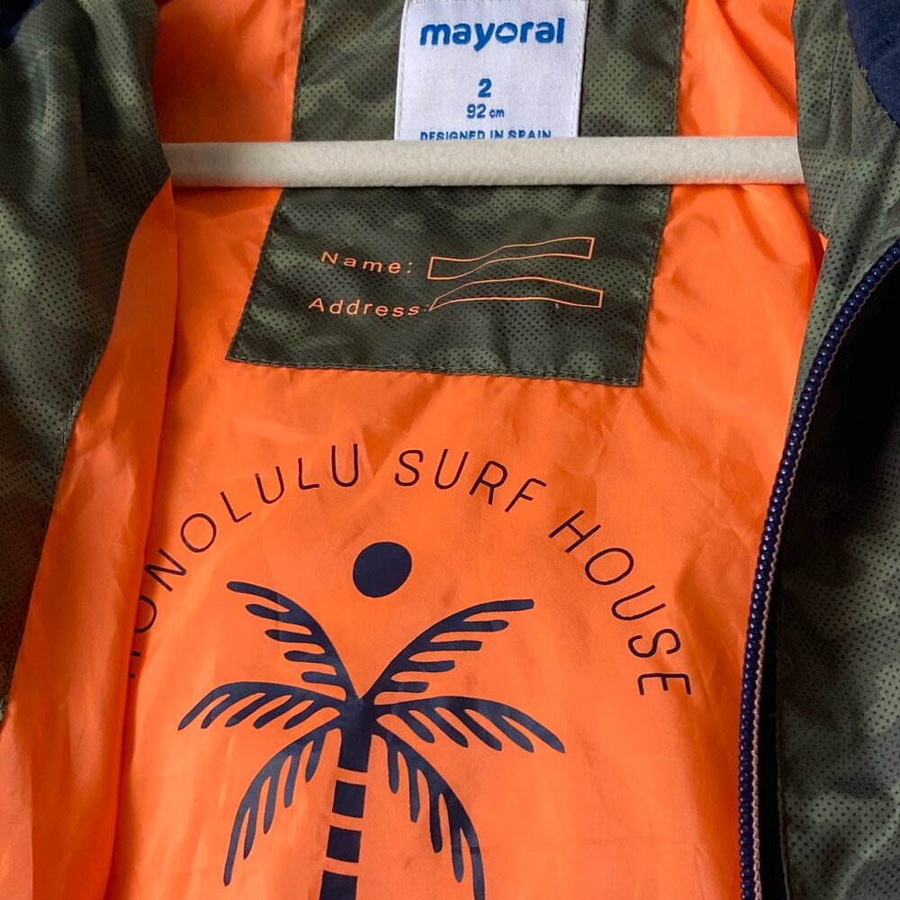 Mayoral Green Camo Windbreaker 2T